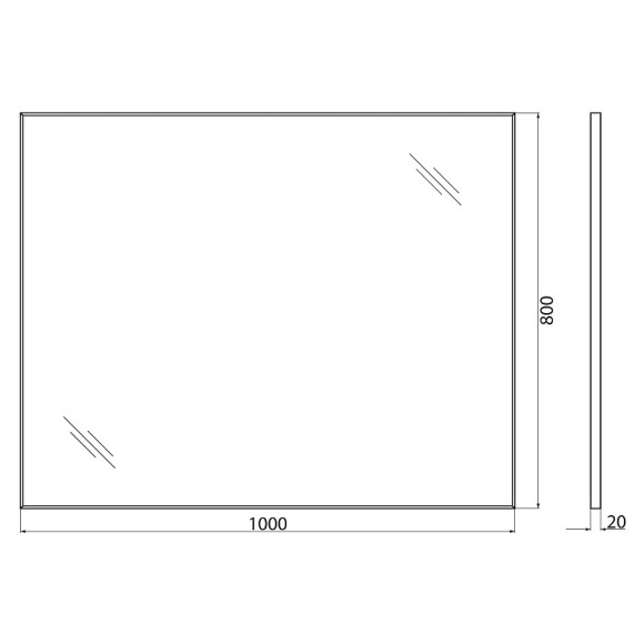 Зеркало BelBagno SPC-AL-1000-800 Хром Зеркало BelBagno SPC-AL-1000-800 Хром