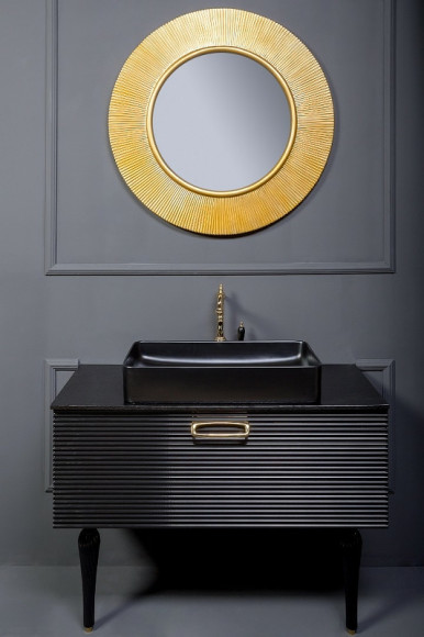 Тумба под раковину Boheme Armadi Art Vallessi Avangarde Linea 100 842-100-BG подвесная Черная Золото