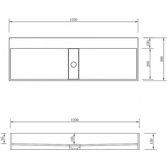 Раковина Abber Stein 120 AS2642 Белая матовая Раковина Abber Stein 120 AS2642 Белая матовая