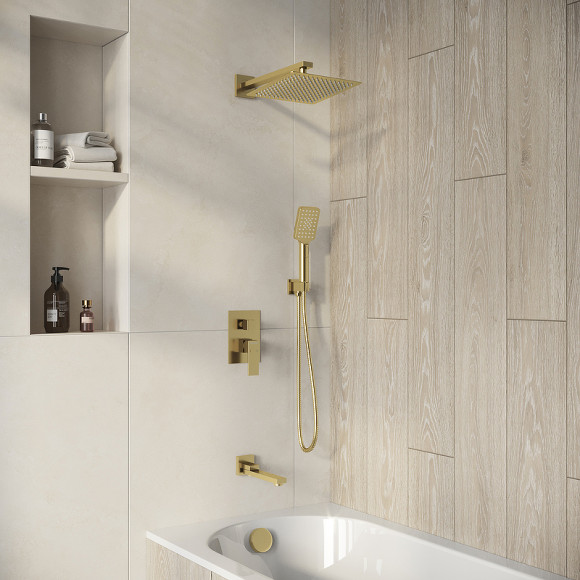 Душевая система Grossman Style 501.K35.05.320 Золото брашированное Душевая система Grossman Style 501.K35.05.320 Золото брашированное