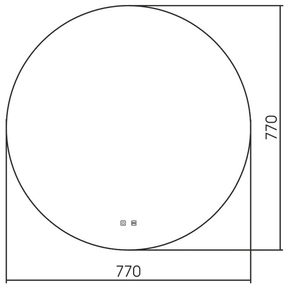 Зеркало Abber Mond 77 AG6203S-0.77 с подсветкой с сенсорным выключателем и диммером