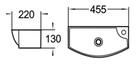 Раковина SantiLine SL-2013LMB 46 Черная матовая