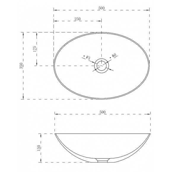 Раковина-чаша Abber Stein 50 AS2609 Белая матовая Раковина-чаша Abber Stein 50 AS2609 Белая матовая