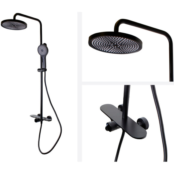 Душевая система Bronze de Luxe Icon 80112CB Черная матовая