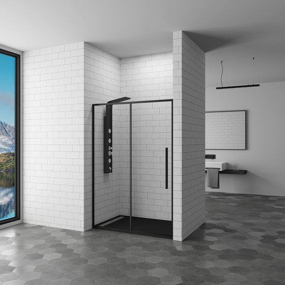 Душевая дверь в нишу RGW Stilvoll SV-12-B 110 профиль Черный стекло прозрачное