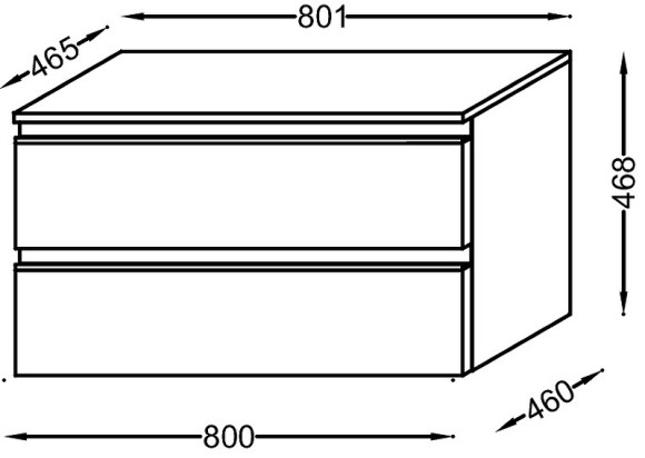 Тумба Jacob Delafon Vox 80 EB2061-RA-E15 подвесная Черное дерево
