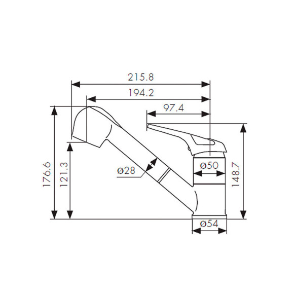 Смеситель для кухни Kaiser Safira 22066 Хром