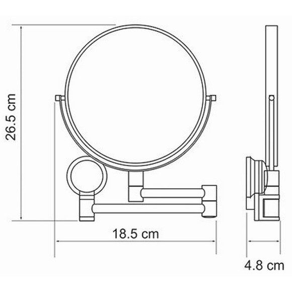 Косметическое зеркало WasserKRAFT K-1000 с увеличением Хром Косметическое зеркало WasserKRAFT K-1000 с увеличением Хром