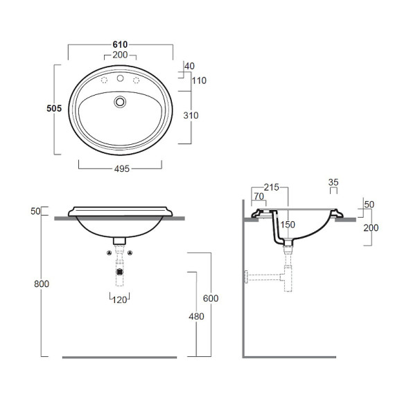 Раковина Simas Arcade 61 AR859bi*1 Белая