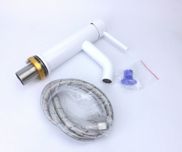 Смеситель для раковины Bronze de Luxe Scandi 1451W Белый глянцевый