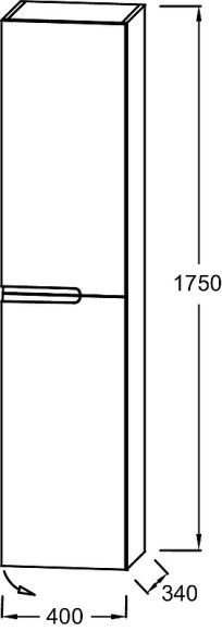 Шкаф пенал Jacob Delafon Nona 40 R EB1983RRU-N21 подвесной Серый титан