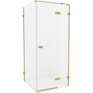 Душевой уголок New Trendy Avexa Gold 110х80 R EXK-1876 профиль Брашированное золото стекло прозрачное