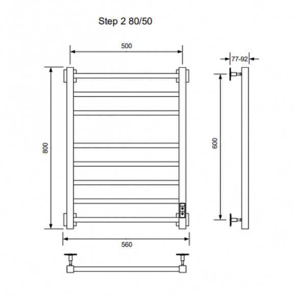 Электрический полотенцесушитель Ника Step-2 80/50 U Белый матовый Электрический полотенцесушитель Ника Step-2 80/50 U Белый матовый