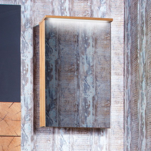 Зеркальный шкаф Бриклаер Форест 50 4627125414701 с подсветкой Дуб золотой Антрацит Зеркальный шкаф Бриклаер Форест 50 4627125414701 с подсветкой Дуб золотой Антрацит