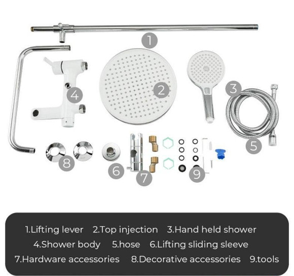 Душевая система Gappo G03-8 G2403-8 Белая Хром