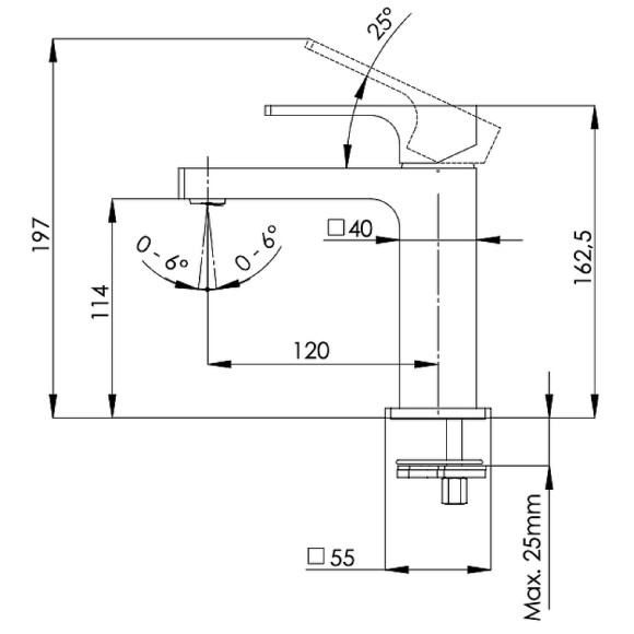 Смеситель для раковины Remer Absolute AU12XV Сталь Смеситель для раковины Remer Absolute AU12XV Сталь