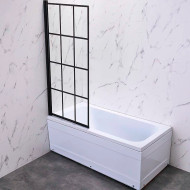 Шторка на ванну Veconi Palau 80 L PL77L-80-01-C6 профиль Черный матовый стекло прозрачное Шторка на ванну Veconi Palau 80 L PL77L-80-01-C6 профиль Черный матовый стекло прозрачное