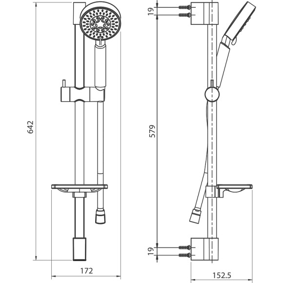 Душевой гарнитур Koller Pool Round SR05600 Хром