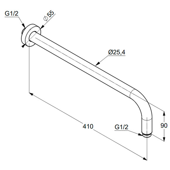 Кронштейн для верхнего душа Kludi A-Qa 66514N0-00 Золото брашированное