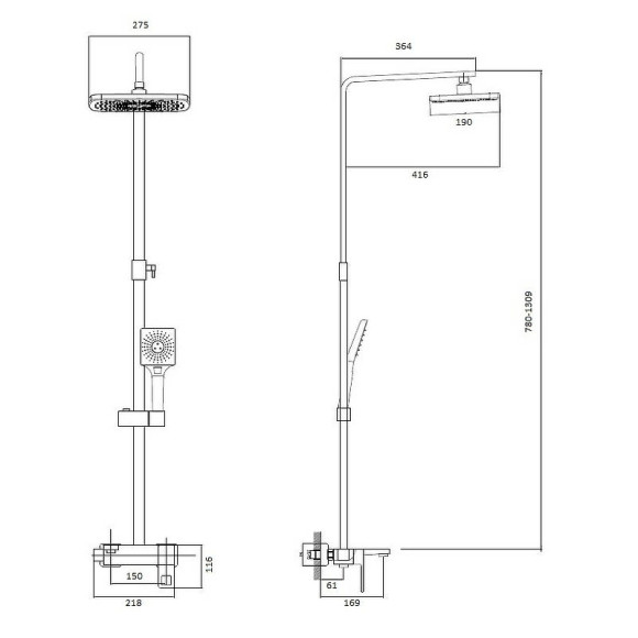 Душевая система Haiba HB24615 Хром