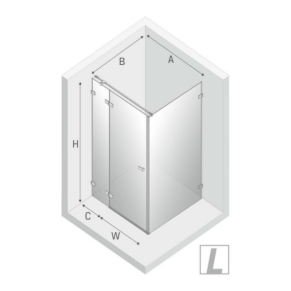 Душевой уголок New Trendy Avexa Chrome 100х90 L EXK-1483 профиль Хром стекло прозрачное Душевой уголок New Trendy Avexa Chrome 100х90 L EXK-1483 профиль Хром стекло прозрачное