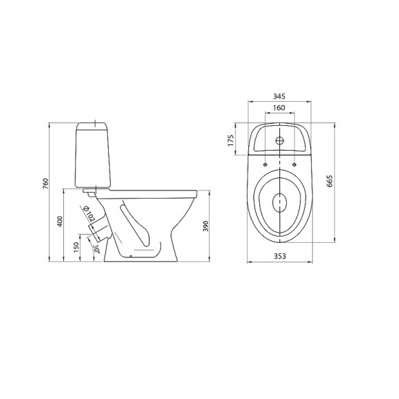 Унитаз компакт Santeri Прайм 1.P205.4.S00.00B.F с бачком и сиденьем Унитаз компакт Santeri Прайм 1.P205.4.S00.00B.F с бачком и сиденьем