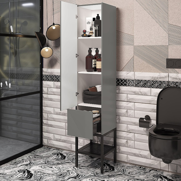 Шкаф пенал Opadiris Треви 35 L 00-00003861 Серый матовый Шкаф пенал Opadiris Треви 35 L 00-00003861 Серый матовый