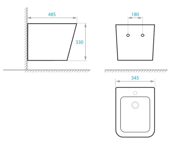 Биде Koller Pool Kvadro KR-0485-B подвесное Белое
