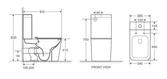 Унитаз компакт WeltWasser Gelbach 001 ST MT-BL 10000006089 Черный матовый с бачком и сиденьем Микролифт