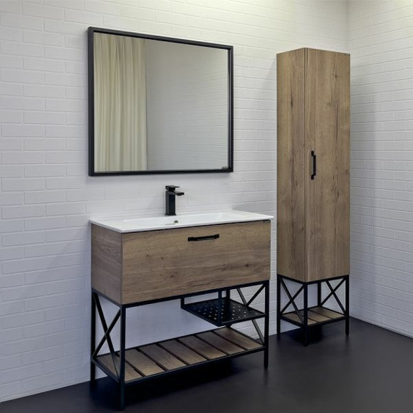 Тумба с раковиной Comforty Бредфорд 90 00-00009403 Дуб темный