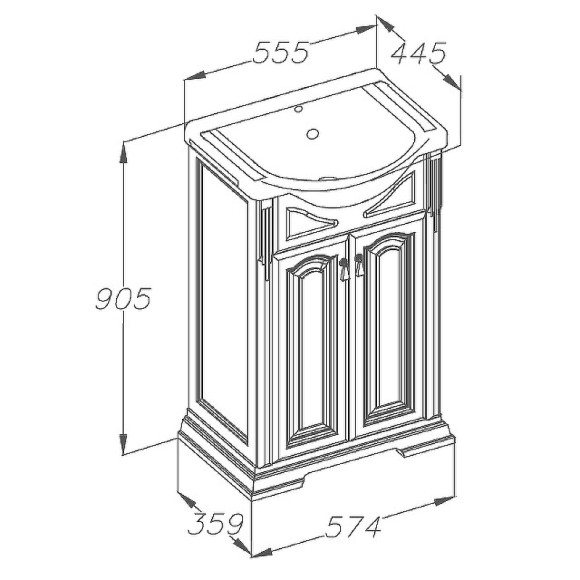 Тумба под раковину Opadiris Риспекто 55 00-00005759 Слоновая кость Тумба под раковину Opadiris Риспекто 55 00-00005759 Слоновая кость