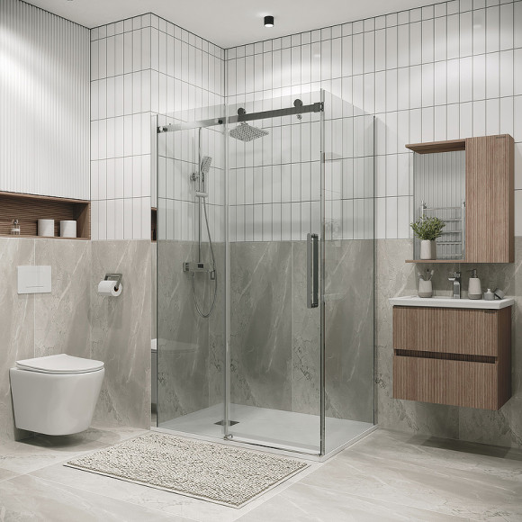 Душевой уголок Grossman Classic 130х80 120.K33.04.1380.10.00 профиль Хром стекло прозрачное