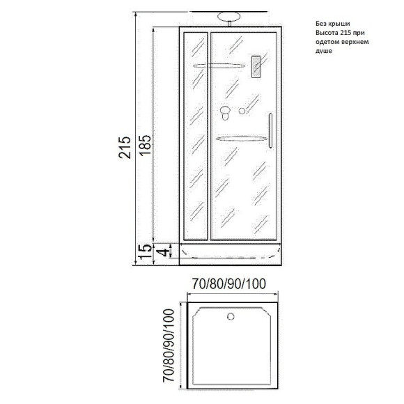 Душевая кабина River Tana 70x70 Б/К 10000003645 с поддоном Душевая кабина River Tana 70x70 Б/К 10000003645 с поддоном