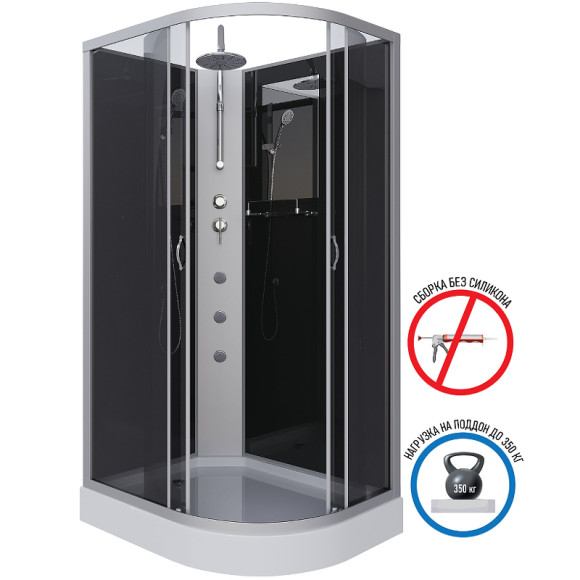 Душевая кабина Niagara Classic 120х80 L NG-3512-14LBKTG с гидромассажем Душевая кабина Niagara Classic 120х80 L NG-3512-14LBKTG с гидромассажем