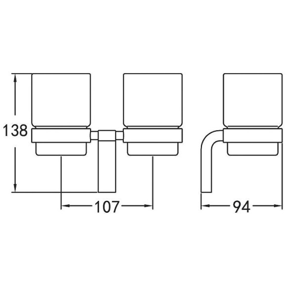 Стакан для зубных щеток Cezares Ultima CZR-F-8930A двойной Хром Стакан для зубных щеток Cezares Ultima CZR-F-8930A двойной Хром