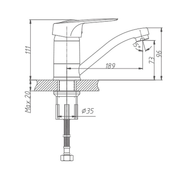 Смеситель для кухни Haiba HB4504-2 Хром Смеситель для кухни Haiba HB4504-2 Хром