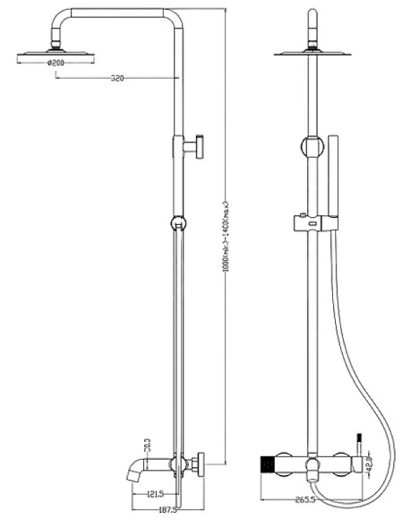 Душевая система Boheme Uno 468-B Черная