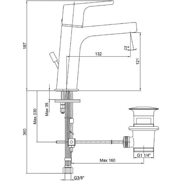 Смеситель для раковины E.C.A. Luna 102108947EX Хром Смеситель для раковины E.C.A. Luna 102108947EX Хром