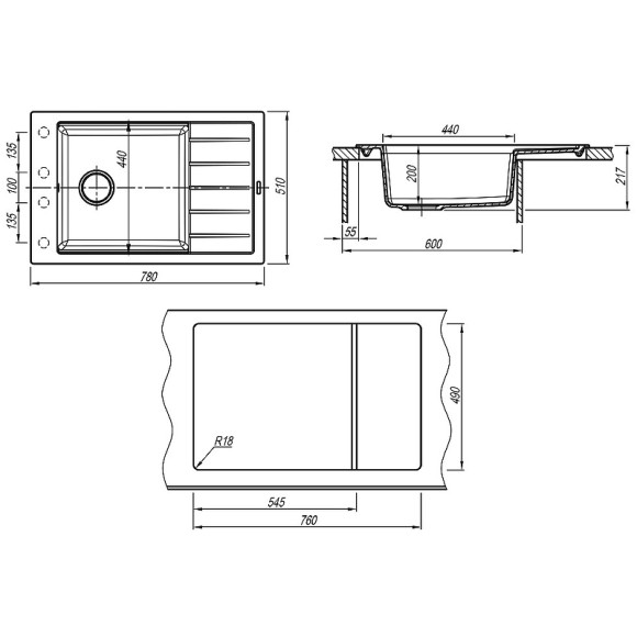 Кухонная мойка Florentina Липси-780Р 20.275.D0780.305 Грей Кухонная мойка Florentina Липси-780Р 20.275.D0780.305 Грей