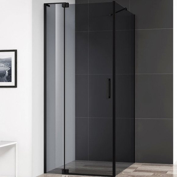Душевой уголок Cezares Slider 90x100 SLIDER-AH-1-100-80/90-GRIGIO-NERO профиль Черный матовый стекло тонированное