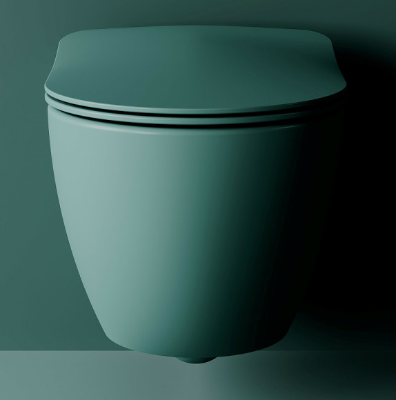 Унитаз Creavit Free FE322-11NY00E-0000 подвесной Зеленый нил без сиденья