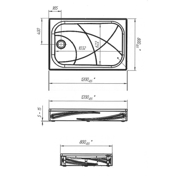 Акриловый поддон для душа 1MarKa Freya New 120x80 01пфн1280п Белый