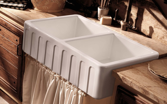 Кухонная мойка Kerasan Hannah Surrey 100 545101 Белая Кухонная мойка Kerasan Hannah Surrey 100 545101 Белая