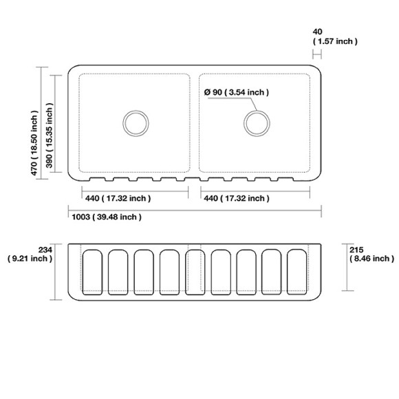 Кухонная мойка Kerasan Hannah Surrey 100 545101 Белая Кухонная мойка Kerasan Hannah Surrey 100 545101 Белая