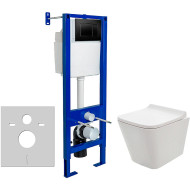 Комплект унитаза AQUAme AQM2004 с инсталляцией Berges Atom 410 040332 с сиденьем Микролифт и Черной матовой клавишей смыва Комплект унитаза AQUAme AQM2004 с инсталляцией Berges Atom 410 040332 с сиденьем Микролифт и Черной матовой клавишей смыва