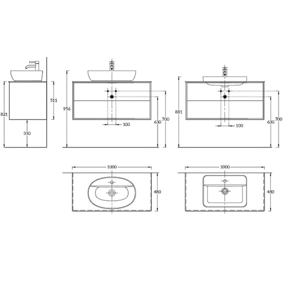 Тумба под раковину Kerama Marazzi Plaza Modern 100 PLB.M.100.2\WHT подвесная Белая глянцевая