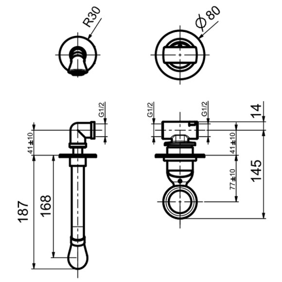 Смеситель для раковины Webert Opera OA830606010 Золото