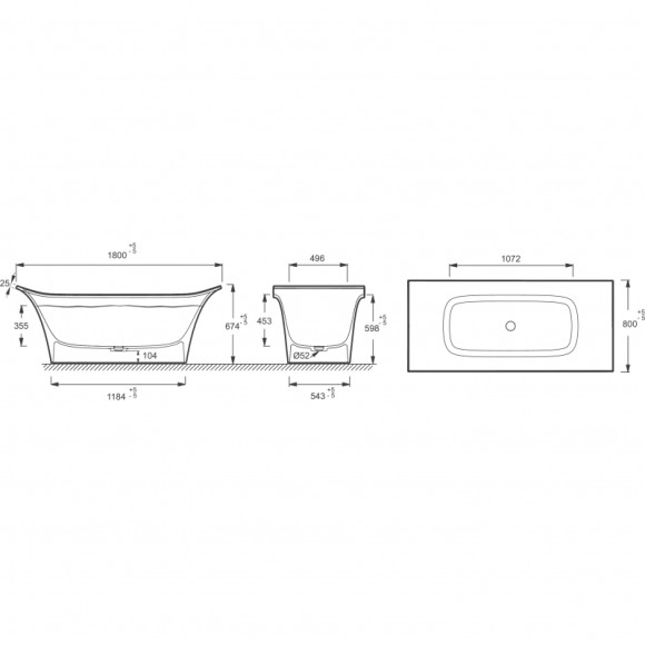 Ванна из искусственного камня Jacob Delafon Grands Boulevards 180x80 E6D156-0 без гидромассажа Ванна из искусственного камня Jacob Delafon Grands Boulevards 180x80 E6D156-0 без гидромассажа
