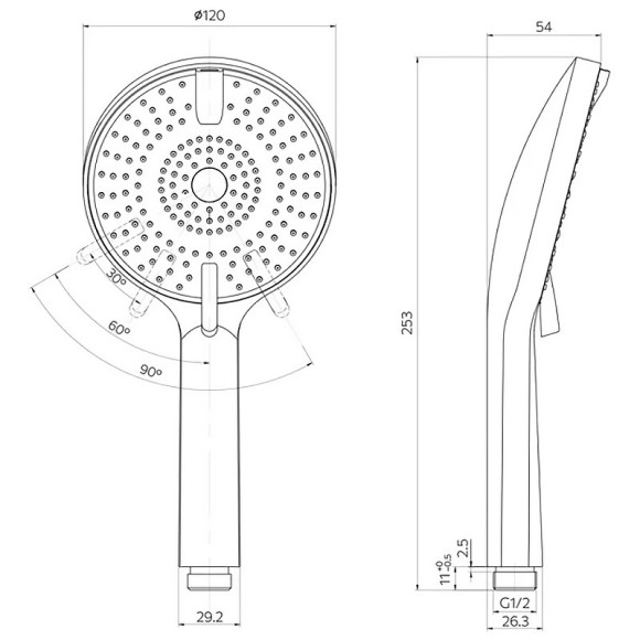 Ручной душ Milardo Rora 4F ROR4FWRM18 Белый матовый