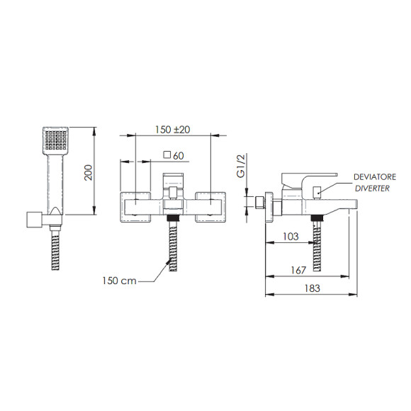 Смеситель для ванны Remer Absolute AU02BO Белый матовый Смеситель для ванны Remer Absolute AU02BO Белый матовый